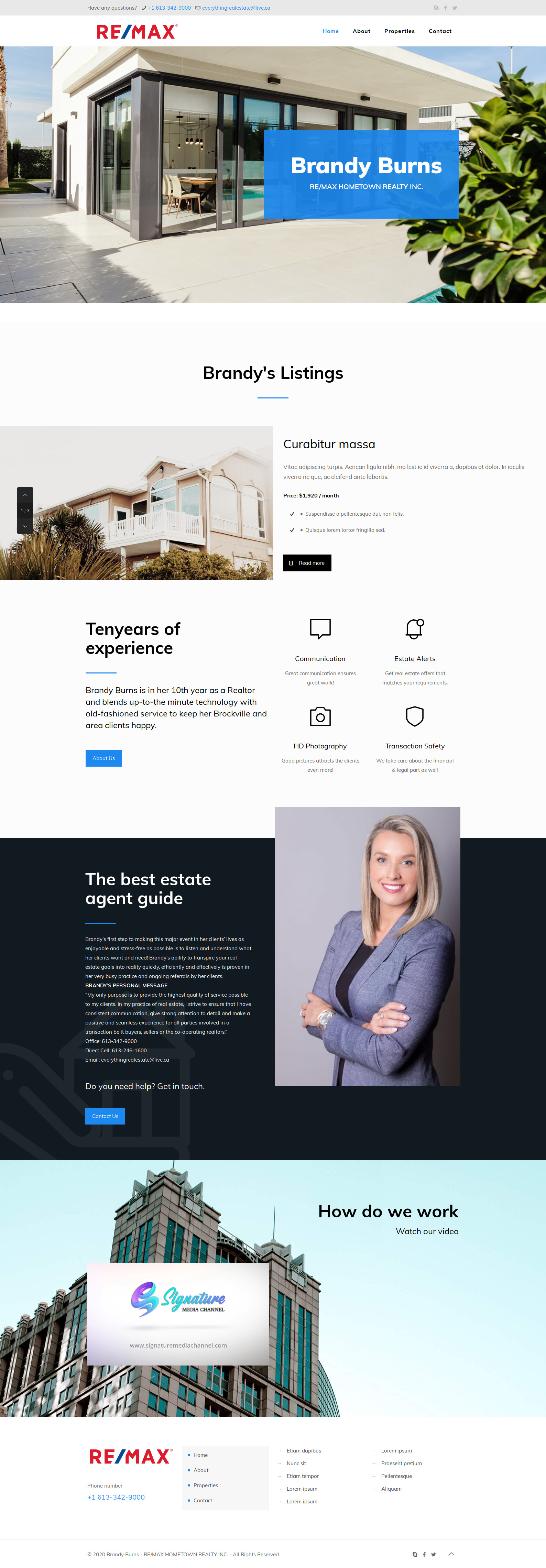 Brandy Burns Remax Website Mockup